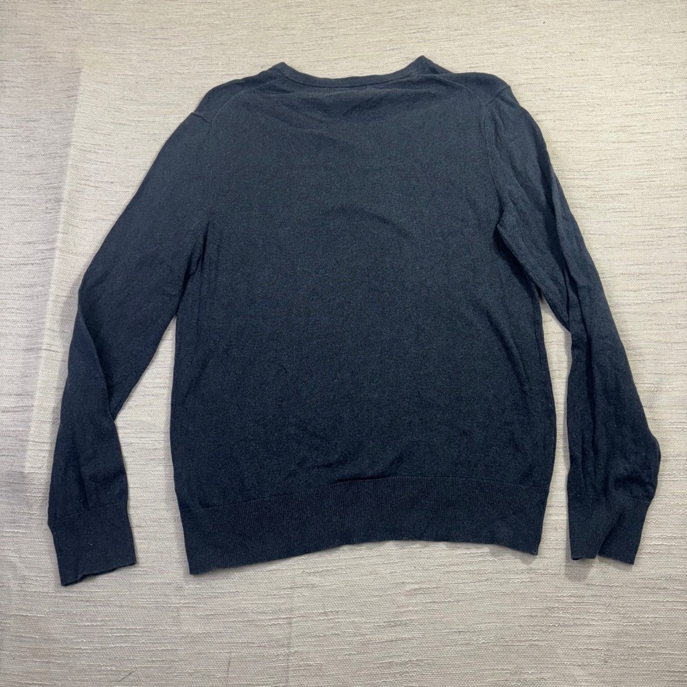 Banana Republic Mens Silk Cashmere Blend V-Neck Sweater Blue Heather Size Medium - Picture 2 of 10